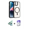 MARSİLYAN™- iPhone 11 Kılıf Yadigar Asil Koleksiyonu - Siyah Bilvis 5in1 3D Magic Cam Ekran Koruyucu + Raze Metal Kamera Lens - MI