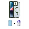 MARSİLYAN™- iPhone 11 Kılıf Yadigar Asil Koleksiyonu - Siyah Bilvis 5in1 3D Magic Cam Ekran Koruyucu + Neon Fosforlu Kamera Lens - MI