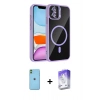 MARSİLYAN™- iPhone 11 Kılıf Yadigar Asil Koleksiyonu - Siyah Bilvis 5in1 3D Magic Cam Ekran Koruyucu + Neon Fosforlu Kamera Lens - YL