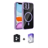 MARSİLYAN™- iPhone 11 Kılıf Yadigar Asil Koleksiyonu - Siyah Bilvis 5in1 3D Magic Cam Ekran Koruyucu + Siyah PVD Metal Kamera Lens