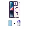 MARSİLYAN™- iPhone 11 Kılıf Yadigar Asil Koleksiyonu - Siyah Bilvis 5in1 3D Magic Cam Ekran Koruyucu + Yeşil Neon Fosforlu Kamera Lens