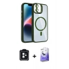 MARSİLYAN™- iPhone 11 Kılıf Yadigar Asil Koleksiyonu - Siyah Bilvis 5in1 5D Magic Hayalet Cam Ekran Koruyucu + PVD Metal Kamera Lens - SH