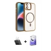 MARSİLYAN™- iPhone 11 Kılıf Yadigar Asil Koleksiyonu - Siyah Bilvis 5in1 5D Magic Hayalet Cam Ekran Koruyucu + Kamera Lens Koruma Cam - SF