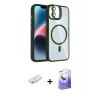 MARSİLYAN™- iPhone 11 Kılıf Yadigar Asil Koleksiyonu - Siyah Bilvis 5in1 5D Magic Hayalet Cam Ekran Koruyucu + Renkli Kamera Lens Koruma Cam - SI