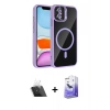 MARSİLYAN™- iPhone 11 Kılıf Yadigar Asil Koleksiyonu - Siyah Bilvis 5in1 5D Magic Hayalet Cam Ekran Koruyucu + Kamera Lens Koruma Cam - SF