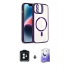 MARSİLYAN™- iPhone 11 Kılıf Yadigar Asil Koleksiyonu - Siyah Bilvis 5in1 5D Magic Hayalet Cam Ekran Koruyucu + PVD Metal Kamera Lens - SH
