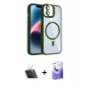 MARSİLYAN™- iPhone 11 Kılıf Yadigar Asil Koleksiyonu - Siyah Bilvis 5in1 5D Magic Hayalet Cam Ekran Koruyucu + Kamera Lens Koruma Cam - SF