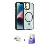 MARSİLYAN™- iPhone 11 Kılıf Yadigar Asil Koleksiyonu - Siyah Bilvis 5in1 5D Magic Hayalet Cam Ekran Koruyucu + Pers Alüminyum Kamera Lens - GD