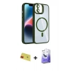 MARSİLYAN™- iPhone 11 Kılıf Yadigar Asil Koleksiyonu - Siyah Bilvis 5in1 5D Magic Hayalet Cam Ekran Koruyucu + Rainbow Kamera Lens Koruma Cam - KI