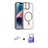 MARSİLYAN™- iPhone 11 Kılıf Yadigar Asil Koleksiyonu - Siyah Bilvis 5in1 5D Magic Hayalet Cam Ekran Koruyucu + Renkli Kamera Lens Koruma Cam - PE
