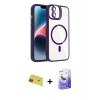 MARSİLYAN™- iPhone 11 Kılıf Yadigar Asil Koleksiyonu - Siyah Bilvis 5in1 5D Magic Hayalet Cam Ekran Koruyucu + Rainbow Kamera Lens Koruma Cam - KI