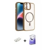 MARSİLYAN™- iPhone 11 Kılıf Yadigar Asil Koleksiyonu - Siyah Bilvis 5in1 5D Magic Hayalet Cam Ekran Koruyucu + Renkli Kamera Lens Koruma Cam - SI