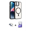MARSİLYAN™- iPhone 11 Kılıf Yadigar Asil Koleksiyonu - Siyah Bilvis 5in1 5D Magic Hayalet Cam Ekran Koruyucu + Pers Alüminyum Kamera Lens - LT