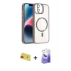 MARSİLYAN™- iPhone 11 Kılıf Yadigar Asil Koleksiyonu - Siyah Bilvis 5in1 5D Magic Hayalet Cam Ekran Koruyucu + Rainbow Kamera Lens Koruma Cam - KI