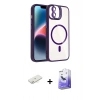 MARSİLYAN™- iPhone 11 Kılıf Yadigar Asil Koleksiyonu - Siyah Bilvis 5in1 5D Magic Hayalet Cam Ekran Koruyucu + Renkli Kamera Lens Koruma Cam - SI