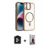 MARSİLYAN™- iPhone 11 Kılıf Yadigar Asil Koleksiyonu - Siyah Bilvis Hayalet Cam Ekran Koruyucu + PVD Metal Kamera Lens - SH