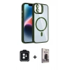 MARSİLYAN™- iPhone 11 Kılıf Yadigar Asil Koleksiyonu - Siyah Bilvis Hayalet Cam Ekran Koruyucu + PVD Metal Kamera Lens - SH