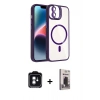MARSİLYAN™- iPhone 11 Kılıf Yadigar Asil Koleksiyonu - Siyah Bilvis Hayalet Cam Ekran Koruyucu + PVD Metal Kamera Lens - YL