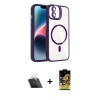 MARSİLYAN™- iPhone 11 Kılıf Yadigar Asil Koleksiyonu - Siyah Buffer Cam Ekran Koruyucu + Kamera Lens Koruma Cam - SF
