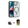 MARSİLYAN™- iPhone 11 Kılıf Yadigar Asil Koleksiyonu - Siyah Buffer Cam Ekran Koruyucu + Kamera Lens Koruma Cam - SF