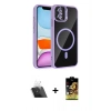 MARSİLYAN™- iPhone 11 Kılıf Yadigar Asil Koleksiyonu - Siyah Buffer Cam Ekran Koruyucu + Kamera Lens Koruma Cam - SF