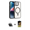 MARSİLYAN™- iPhone 11 Kılıf Yadigar Asil Koleksiyonu - Siyah Buffer Cam Ekran Koruyucu + Kamera Lens Koruma Cam - SF