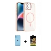 MARSİLYAN™- iPhone 11 Kılıf Yadigar Asil Koleksiyonu - Siyah Buffer Cam Ekran Koruyucu + Mavi Neon Fosforlu Kamera Lens