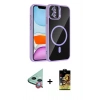 MARSİLYAN™- iPhone 11 Kılıf Yadigar Asil Koleksiyonu - Siyah Buffer Cam Ekran Koruyucu + Raze Metal Kamera Lens - KI
