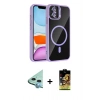 MARSİLYAN™- iPhone 11 Kılıf Yadigar Asil Koleksiyonu - Siyah Buffer Cam Ekran Koruyucu + Raze Metal Kamera Lens - MI