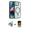 MARSİLYAN™- iPhone 11 Kılıf Yadigar Asil Koleksiyonu - Siyah Buffer Cam Ekran Koruyucu + Raze Metal Kamera Lens - KI