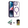MARSİLYAN™- iPhone 11 Kılıf Yadigar Asil Koleksiyonu - Siyah Buffer Cam Ekran Koruyucu + Raze Metal Kamera Lens - KI