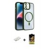 MARSİLYAN™- iPhone 11 Kılıf Yadigar Asil Koleksiyonu - Siyah Buffer Cam Ekran Koruyucu + Renkli Kamera Lens Koruma Cam - SI