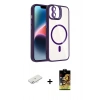 MARSİLYAN™- iPhone 11 Kılıf Yadigar Asil Koleksiyonu - Siyah Buffer Cam Ekran Koruyucu + Renkli Kamera Lens Koruma Cam - SI