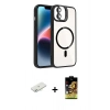 MARSİLYAN™- iPhone 11 Kılıf Yadigar Asil Koleksiyonu - Siyah Buffer Cam Ekran Koruyucu + Renkli Kamera Lens Koruma Cam - SI