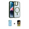 MARSİLYAN™- iPhone 11 Kılıf Yadigar Asil Koleksiyonu - Siyah Buffer Cam Ekran Koruyucu + Neon Fosforlu Kamera Lens - YL