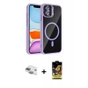 MARSİLYAN™- iPhone 11 Kılıf Yadigar Asil Koleksiyonu - Siyah Buffer Cam Ekran Koruyucu + Pers Alüminyum Kamera Lens - YL
