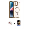 MARSİLYAN™- iPhone 11 Kılıf Yadigar Asil Koleksiyonu - Siyah Buffer Hayalet Cam Ekran Koruyucu + Kırmızı Pers Alüminyum Kamera Lens