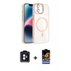 MARSİLYAN™- iPhone 11 Kılıf Yadigar Asil Koleksiyonu - Siyah Buffer Hayalet Cam Ekran Koruyucu + Mavi PVD Metal Kamera Lens