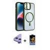 MARSİLYAN™- iPhone 11 Kılıf Yadigar Asil Koleksiyonu - Siyah Buffer Hayalet Cam Ekran Koruyucu + Mor Raze Metal Kamera Lens