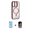 MARSİLYAN™- iPhone 11 Kılıf Yadigar Asil Koleksiyonu - Siyah Buffer Hayalet Cam Ekran Koruyucu + Neon Fosforlu Kamera Lens - TU