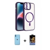 MARSİLYAN™- iPhone 11 Kılıf Yadigar Asil Koleksiyonu - Siyah Buffer Hayalet Cam Ekran Koruyucu + Neon Fosforlu Kamera Lens - MI