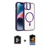 MARSİLYAN™- iPhone 11 Kılıf Yadigar Asil Koleksiyonu - Siyah Buffer Hayalet Cam Ekran Koruyucu + PVD Metal Kamera Lens - YL