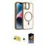 MARSİLYAN™- iPhone 11 Kılıf Yadigar Asil Koleksiyonu - Siyah Buffer Hayalet Cam Ekran Koruyucu + Rainbow Kamera Lens Koruma Cam - KI