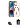 MARSİLYAN™- iPhone 11 Kılıf Yadigar Asil Koleksiyonu - Siyah Buffer Hayalet Cam Ekran Koruyucu + Şeffaf Kamera Lens Koruma Cam
