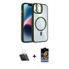 MARSİLYAN™- iPhone 11 Kılıf Yadigar Asil Koleksiyonu - Siyah Buffer Hayalet Cam Ekran Koruyucu + Şeffaf Kamera Lens Koruma Cam