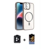 MARSİLYAN™- iPhone 11 Kılıf Yadigar Asil Koleksiyonu - Siyah Buffer Hayalet Cam Ekran Koruyucu + PVD Metal Kamera Lens - SH