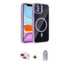 MARSİLYAN™- iPhone 11 Kılıf Yadigar Asil Koleksiyonu - Siyah Joko Magic 5D Cam + Kırmızı Pers Alüminyum Kamera Lens