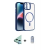 MARSİLYAN™- iPhone 11 Kılıf Yadigar Asil Koleksiyonu - Siyah Joko Magic 5D Cam + Mavi Raze Metal Kamera Lens