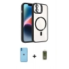 MARSİLYAN™- iPhone 11 Kılıf Yadigar Asil Koleksiyonu - Siyah Joko Magic 5D Hayalet Cam + Neon Fosforlu Kamera Lens - MI