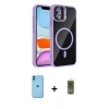 MARSİLYAN™- iPhone 11 Kılıf Yadigar Asil Koleksiyonu - Siyah Joko Magic 5D Hayalet Cam + Neon Fosforlu Kamera Lens - MI